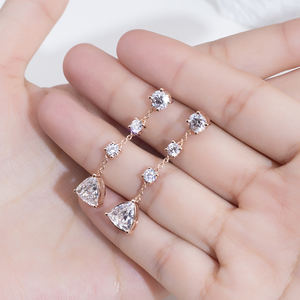 Pendientes de Diamantes de Oro Rosa de 18K MSE-875 de Messi Jewelry para Mujer - Product Image 3