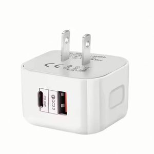 Boîte de chargeur A+C à prix avantageux, prise US/EU/UK, charge rapide QC3.0, bloc de chargeur Type C pour iPhone pour Huawei - Product Image 1