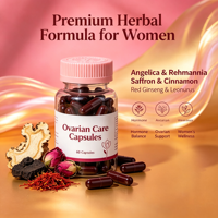 Capsules à base de plantes pour le soin des ovaires, complément alimentaire pour l'équilibre hormonal féminin, mélange d'herbes de safran, de ginseng rouge, de reishi et d'agripaume