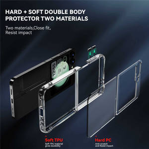 Clear Slim Anti-Scratch Soft TPU Bumper Hybrid Hard 2,0 MM PC Back Cover Funda para teléfono móvil para <span class=keywords><strong>Samsung</strong></span> Z <span class=keywords><strong>Flip</strong></span> 6 5 - Product Image 3