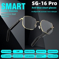 Lunettes de soleil SG16 PRO à technologie noire pour casque BT avec LED, nouvelles lunettes intelligentes avec correction de la vue réglable