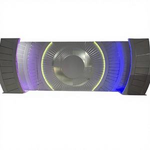 Toile de fond en acrylique blanc luxueuse, durable et élégante avec support mural lumineux à LED, arche décorative pour la décoration de scène de mariage - Product Image 1