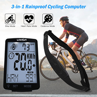 Ordinateur de vélo sans fil LIXADA 3 en 1, écran LCD multifonctionnel
