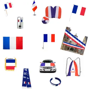 OEM özel Logo baskı futbol Fan aksesuarları promosyon hediye için fransız afiş fransız bayrağı