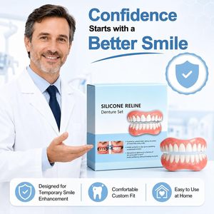 Prothèses dentaires pour hommes et femmes, fausses dents moulées avec couvercles supérieurs et inférieurs, teinte naturelle, fausses dents et facettes - Product Image 3