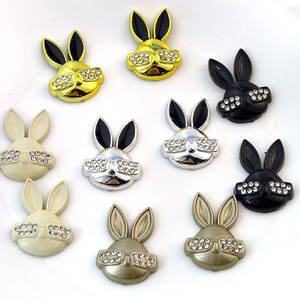 อุปกรณ์ตกแต่งเคสโทรศัพท์ DIY รูปกระต่ายประดับเพชร พลาสติกเรซิ่นชุบโลหะ ขนาดกลาง สำหรับงานประดิษฐ์ - Product Image 2