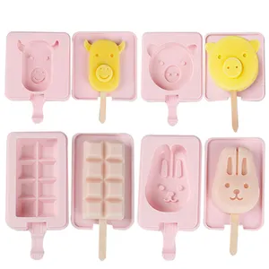 DIY Food Grade Silicone Non-stick Colors Cartoon Cute Shape Ice Chocolate Cake Mold With Cover