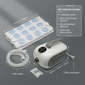 Tapis de bain à bulles électrique portable réglable sur 6 niveaux avec plus de 300 buses pour une relaxation musculaire profonde et une hydrothérapie - Product Image 3