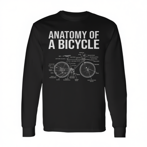 T-shirt à manches longues pour cyclistes, anatomie d'un vélo, pièces de vélo, promotionnel pour les passionnés de cyclisme - Product Image 2