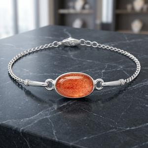 925 Sterling Silver Oval Stone Chain Bracelet Bezel <b>Set</b> Link <b>Bangle</b> for Women Gift Party Jewelry - Product Image 2