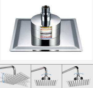 ראש מקלחת גשם מסונן 8 אינץ' בלחץ גבוה, נירוסטה, עם פילטר למים קשים - Product Image 2