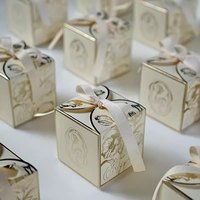 Boîtes en papier de luxe de petite taille pour dragées au chocolat, bonbons, cadeaux, emballages de cadeaux sucrés pour les invités de mariage