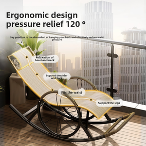 Cojines Modernos de Doble Capa Metálicos para Tumbona 2026, para Hogar, Balcón, Dormitorio, Sala de Estar, Villa, Uso en Exteriores, Silla Mecedora Ajustable - Product Image 3