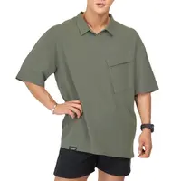 95 כותנה mens חולצה קצר שרוול בגדים ידידותיים לסביבה פולו חולצה מותאם אישית תוויות טי צבא ירוק camisetas עם כיס