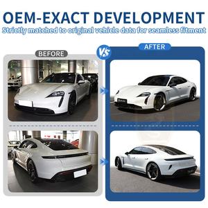 Kit carrosserie Dry Carbon pour mise à niveau Turbo <span class=keywords><strong>S</strong></span> GT (ancien modèle vers nouveau) pour <span class=keywords><strong>Porsche</strong></span> <span class=keywords><strong>Taycan</strong></span> 2019-2023, comprenant un lèvre de pare-chocs avant et un pare-chocs arrière avec prises d'air - Product Image 2
