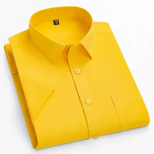 Camicie estive <span class=keywords><strong>taglie</strong></span> <span class=keywords><strong>forti</strong></span> a maniche corte da <span class=keywords><strong>uomo</strong></span> Slim Fit formale da ufficio abiti bianchi - Product Image 3