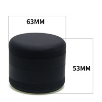 Broyeur à herbes en alliage d'aluminium de haute qualité, couleur macaron, 63 mm, revêtement caoutchouc, logo personnalisé, broyeur à tabac