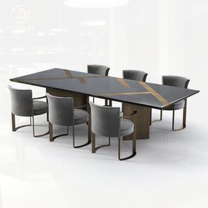 Ess Steel Rectangular Modern Wood Light Luxury Design Durable <strong>Stable</strong> Family Party Office Hotel Decoration Furniture Dining <strong>Table</strong> - Product Image 3