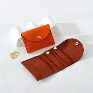 Custom Logo Luxury 1.4mm Microfiber Mini Travel Roll Jewelry Organizer <b>Gift</b> Packaging Jewelry Storage Pouch - Product Image 2