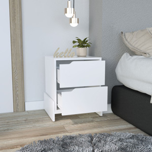 โต๊ะข้างเตียงลุสพร้อมลิ้นชัก 2 ช่อง ที่เก็บของทันสมัยสำหรับห้องนอน - Product Image 4