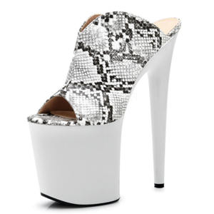 Nuevas Sandalias de Plataforma con Estampado de Serpiente y Punta Abierta de 20 cm para Mujer, Tacón Grueso de 8 Pulgadas, Estilo Sexy, Fetiche, Bailarina Exótica, Discoteca Gótica - Product Image 2