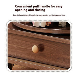 Estantería Esquinera Giratoria de Madera de 5 Niveles con Cajón, Mueble de Almacenamiento para Sala de Estar - Product Image 6