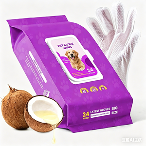 Lingettes nettoyantes pour chiens, hypoallergéniques, désodorisantes, sans rinçage, avec logo personnalisé, pour le <span class=keywords><strong>bain</strong></span> et le nettoyage des animaux - Product Image 1
