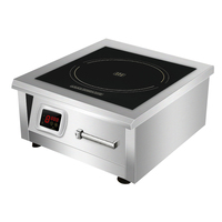 Cocina de Inducción Eléctrica Comercial Plana y Cóncava de 6000W/8000W, Equipo de Cocina para Restaurantes, Estufa Industrial de Alta Resistencia