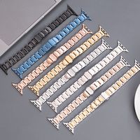Tali Jam Tangan Stainless Steel Slim Three Bead untuk Apple Watch S12 Wanita IWatch Strap Logam