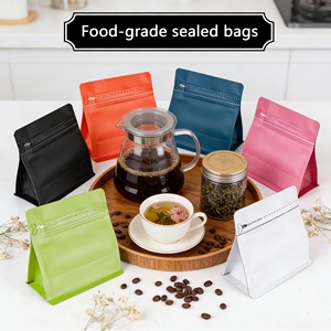 Bolsas <span class=keywords><strong>de</strong></span> Café Reutilizables <span class=keywords><strong>con</strong></span> Fondo Plano, Cierre Lateral y Válvula, Impresión Personalizada y Sellado Térmico - Product Image 5