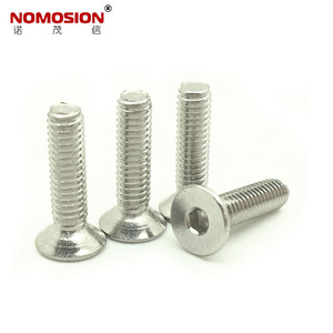 NOMOSION Flat Head <b>Socket</b> <b>Screws</b> M4 304 Stainless Steel Metric Standard Thread Plain Finish - Product Image 3