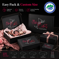 Emballage de luxe personnalisé en carton ondulé E-Flute écologique et recyclable pour cosmétiques et maquillage, avec logo et dorure à chaud