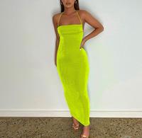 Nouvelle mode d'été Sexy dos nu à bretelles tempérament jupe sans bretelles accrocher cou robe en gros