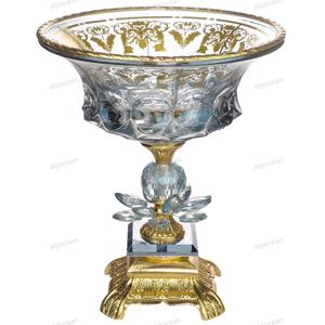 Bol en verre écologique avec motif en spirale peint à l'or, pied en métal, style italien, prêt pour <span class=keywords><strong>les</strong></span> fêtes, qualité supérieure - Product Image 4