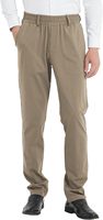 Pantalon droit extensible pour seniors LETAOTAO avec bouton magnétique, 100 % polyester, plissé devant, taille élastique pour hommes