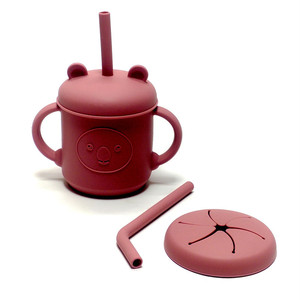 Ensemble de tasses à bec anti-chute en silicone pour enfants, résistantes aux hautes températures, pour l'apprentissage de la boisson, tasse à eau pour bébé - Product Image 5