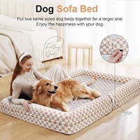 Lit orthopédique pour chien en gingham, imperméable, en velours cristal, avec mousse alvéolée et rebord, canapé pour animaux de compagnie, pour détaillants, taille personnalisée, fabrication en usine