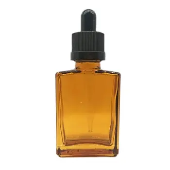 30ml Amber square glass bottles, 30 ml brown square glass perfume bottle, 1oz rectangular glass serum dropper bottles