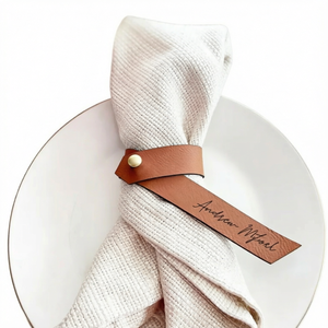 Anillos de Servilleta Cuadrados Creativos de Cuero para Restaurantes, Bodas y Eventos, para Organización de Mesa y Almacenamiento de Vajilla - Product Image 1