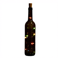 Guirlande lumineuse LED pour bouchon de bouteille de vin, PVC, blanc chaud 2700K, fonctionnant sur piles, clignotante, décorative, pour bar, chambre, cadeau, décoration