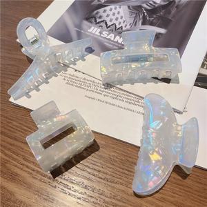 Klip cakar penjepit rambut Korea 5 8 11cm koleksi baru klip cakar rambut putri duyung asetat lintas persegi - Product Image 1