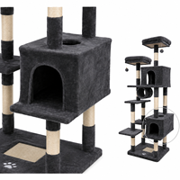 Arbre à chat multi-plateformes en peluche, extra haut, double tunnel, pour chatons et chats adultes