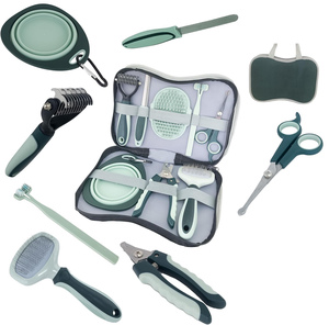Factory Wholesale Portable Multifunction 8 in 1 Cat Grooming <b>Tool</b> <b>Kit</b> <b>Bag</b> Dog Pet Brush Set - Product Image 3