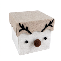 Boîte cadeau décorative de Noël au design mignon en tissu premium avec couvercle et base pour l'emballage et la présentation de jouets pour enfants