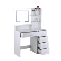 Fournisseur professionnel de miroir blanc avec éclairage, 3 modes d'éclairage, table de maquillage, coiffeuse pour chambre à coucher