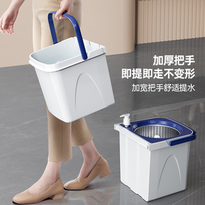 Spin <b>Mop</b> Bucket With Stainless Steel Basket Dual Compartment Design For Home <b>Cleaning</b> - Product Image 2