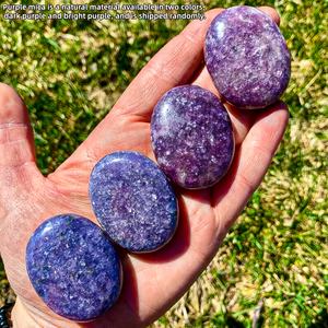 Piedra de Lepidolita Natural Pulida en Forma Ovalada para Decoración del Hogar y Regalos Navideños, Venta al Por Mayor - Product Image 4