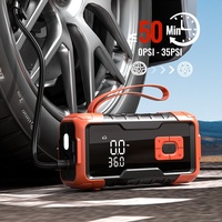 Démarreur d'urgence USB-C haute puissance 45W pour camion et moto, avec batterie externe, gonfleur de pneus, lumière LED et écran numérique