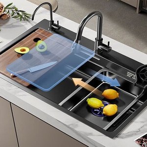 Fregadero de Cocina de Montaje Superior Duradero con Cubeta Profunda y Reducción de Ruido para Uso en Hogares y Apartamentos Modernos - Product Image 1