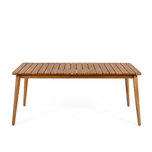 Table à manger en bois d'acacia pour 6 personnes, mobilier de patio moderne pour jardin et cour, capacité de charge de 180 lb, extérieur - Product Image 4